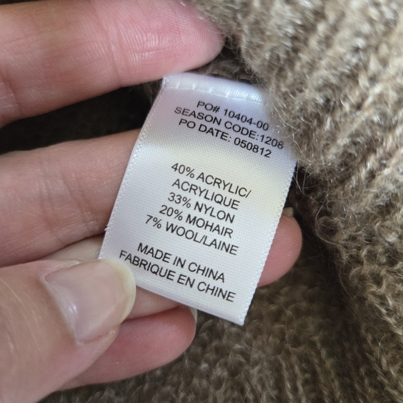 Splendid Mohair Wool Blend Colorblock Knit Sweater Button Detail orange beige M - Picture 7 of 9